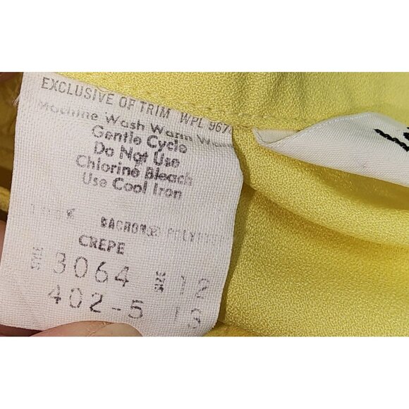 Vintage Lady Arrow Yellow Collared Cuffed Long Sleeve Button Down Blouse 70's 12 - Picture 8 of 9